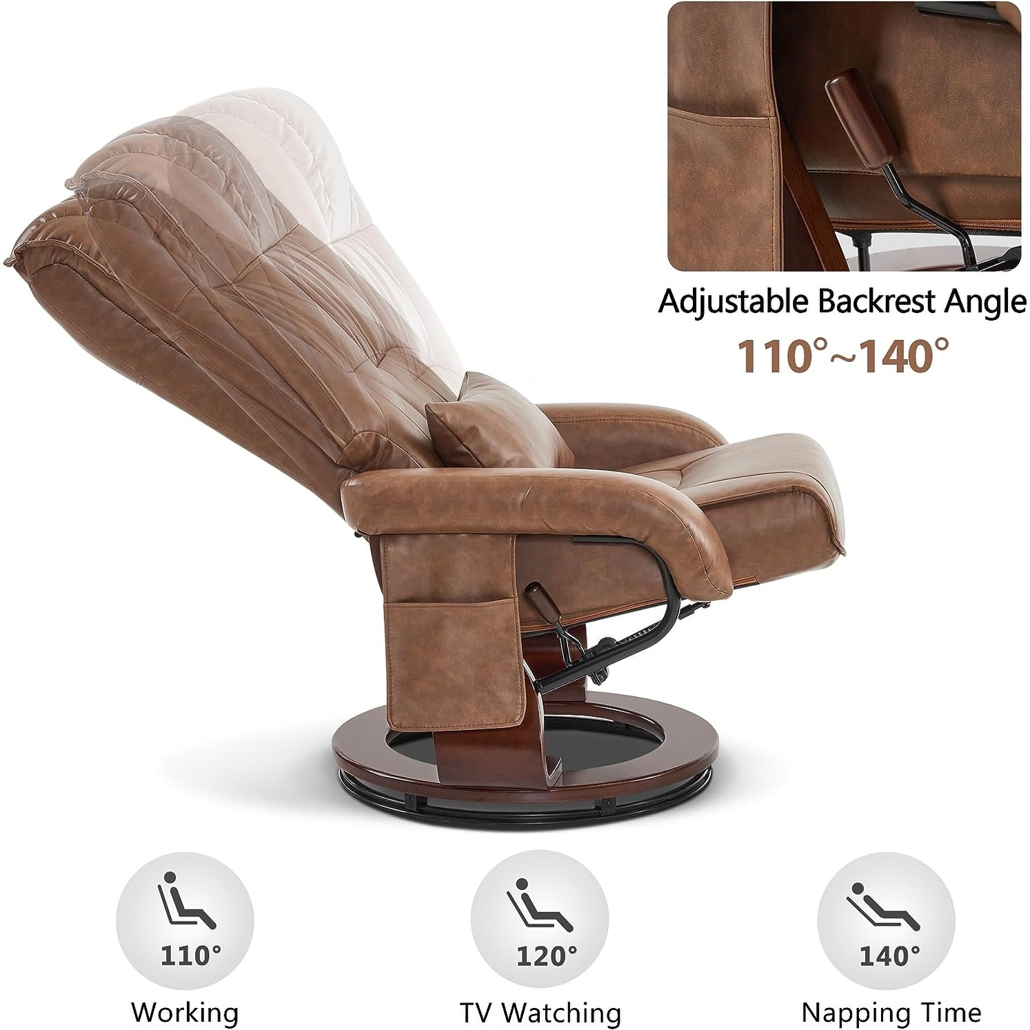 Mcombo recliner with ottoman clearance reclining chair with vibration massage
