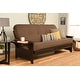 preview thumbnail 32 of 65, Copper Grove Dixie Espresso Full-size Futon Set with Bonded Leather Innerspring Mattress Linen Cocoa