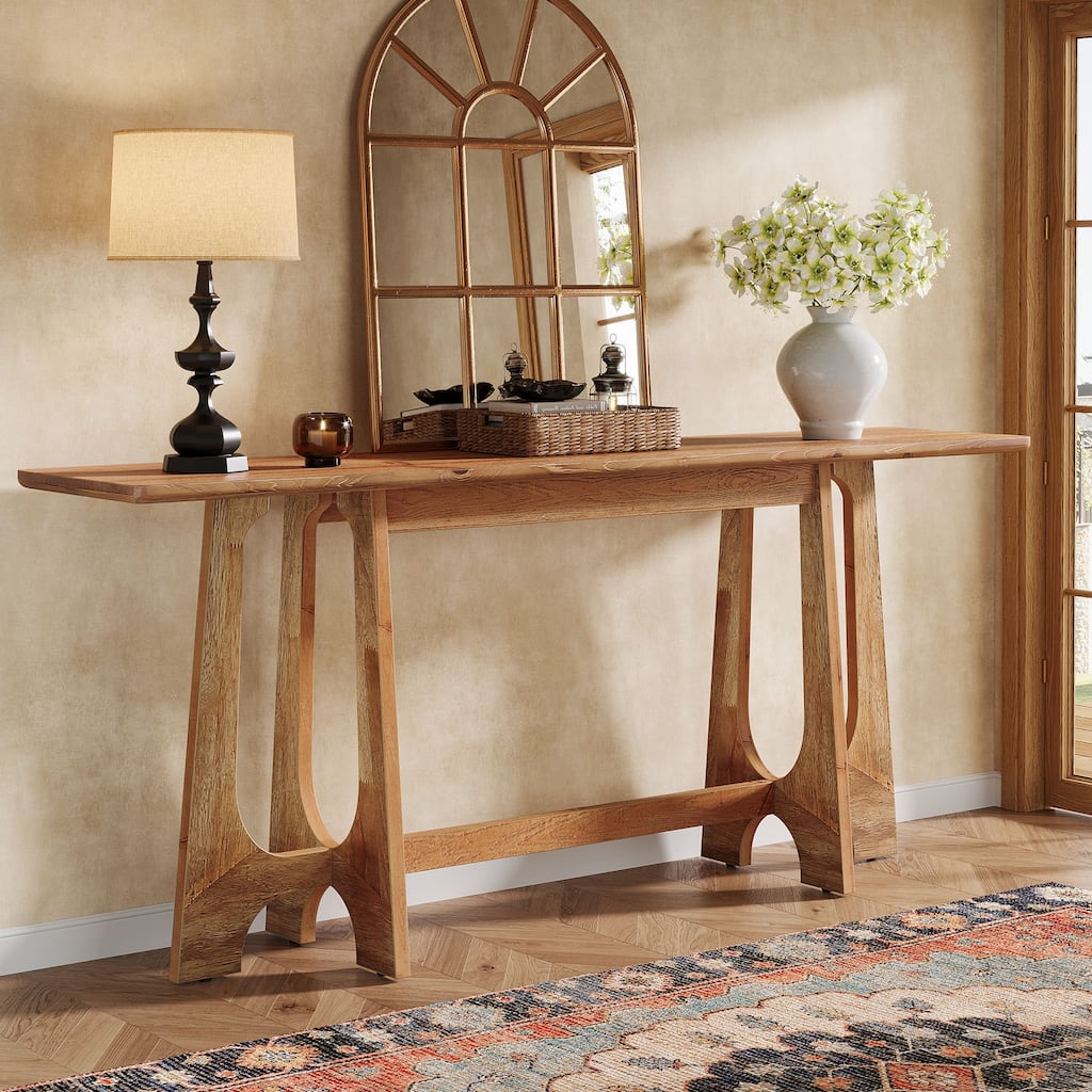 63" Long Solid Wood Console Sofa Table for Entryway Hallway