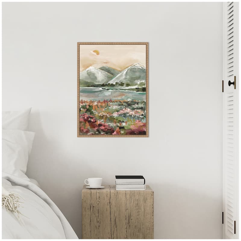 Kate and Laurel Sylvie Neutral Landscape 03 Framed Canvas by Annie Quigley