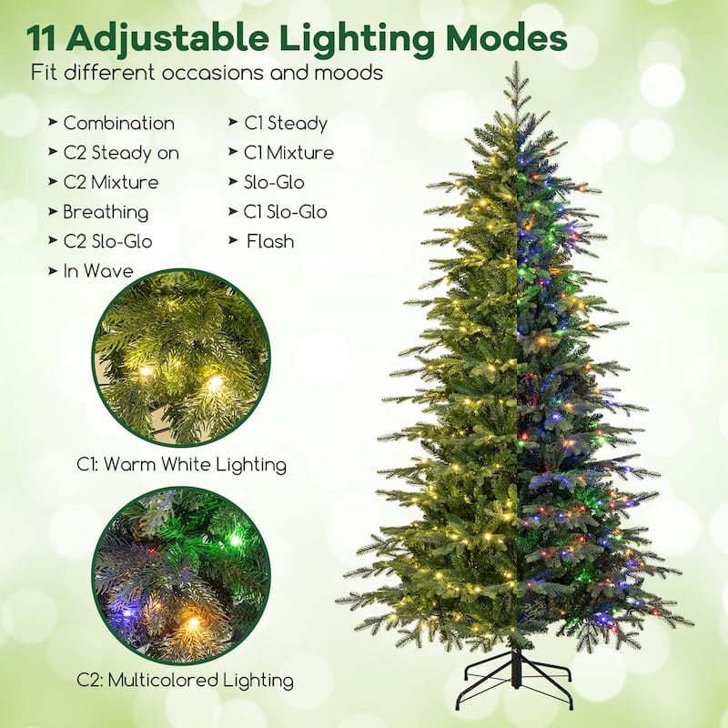 Gymax 6/7.5/9 FT Christmas Tree w/714/1162/1770 Branch Tips