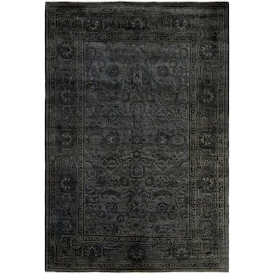 Overdyed One-of-a-Kind Hand-Knotted Area Rug - Gray - 6' 1" x 9' 2"