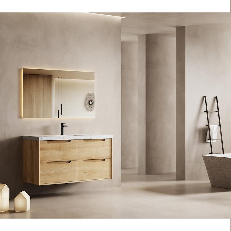 Prismis 36" 48" Wall-Mount Premium Bathroom Vanity with Upgraded Top