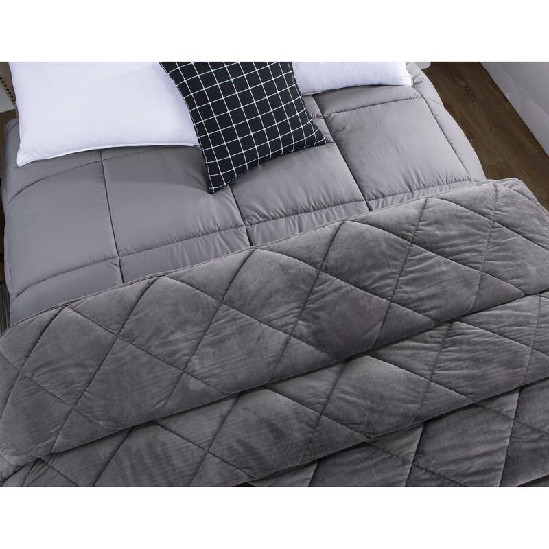 St. James Home Microfiber Comforter and Velvet Blanket Set