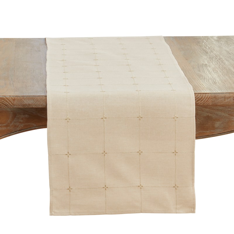 Embroidered Table Runner - 16"x70" - Natural