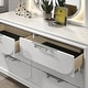 preview thumbnail 10 of 10, Furniture of America Drima Modern 6-Piece Pearl White Solid Wood Kids Platform Bedroom Set with LED