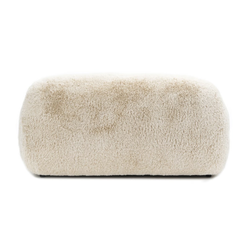 Furniture of America Cynra Modern 66-inch Faux Fur Loveseat with Ball Pillow