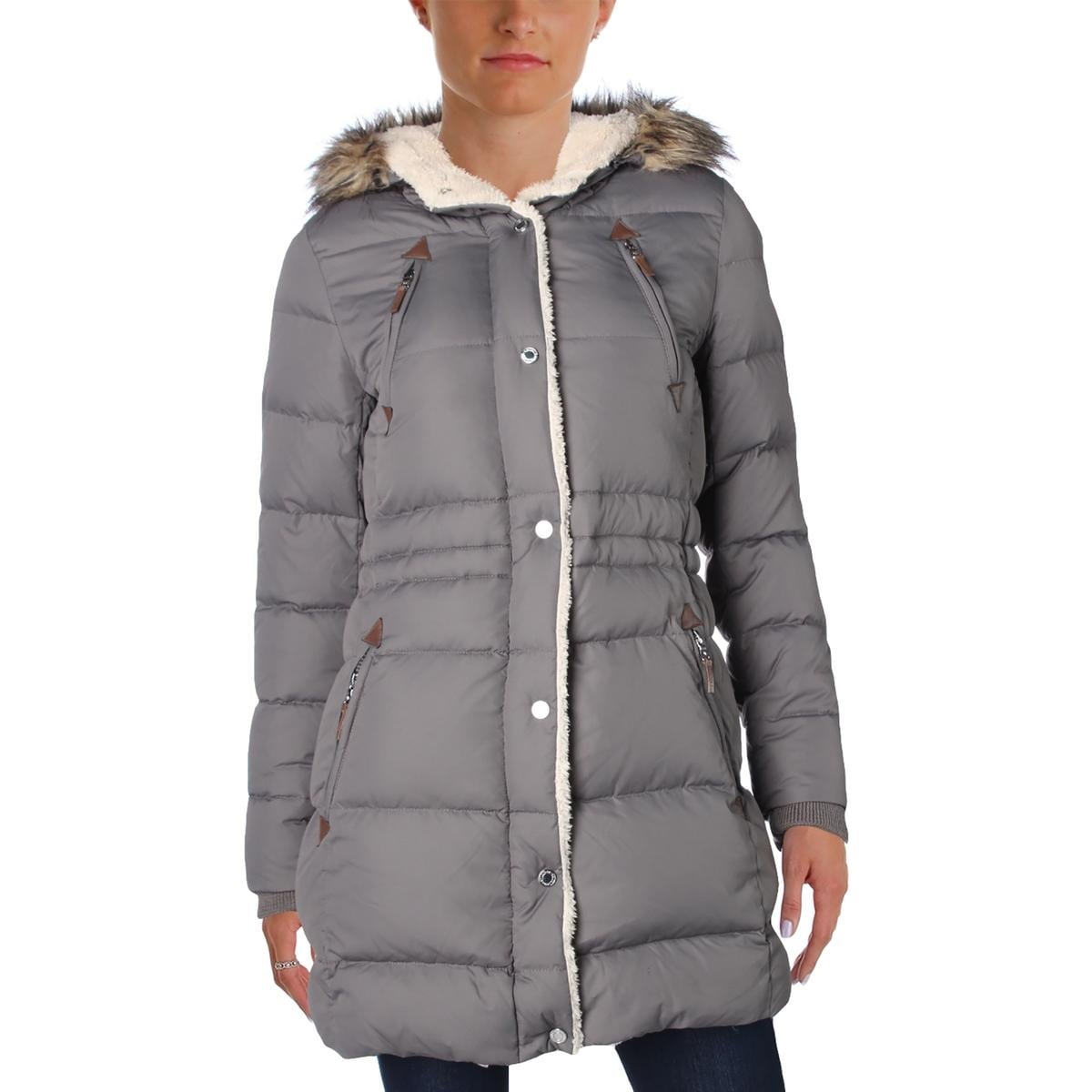 lauren ralph lauren faux fur trim puffer maxi puffer coat