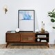 preview thumbnail 27 of 29, Mid Century Modern Rattan TV Stand for 65 Inch TV, Entertainment Cabinet, Media Console