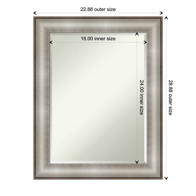 Beveled Wall Mirror - Imperial Pewter Black Frame - 23 x 29-inch - Imperial Silver