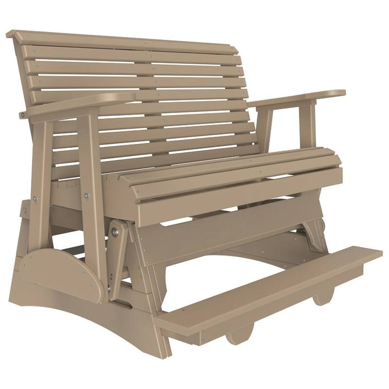 Poly Lumber Plain Rollback Balcony Glider - 4' - Weatherwood