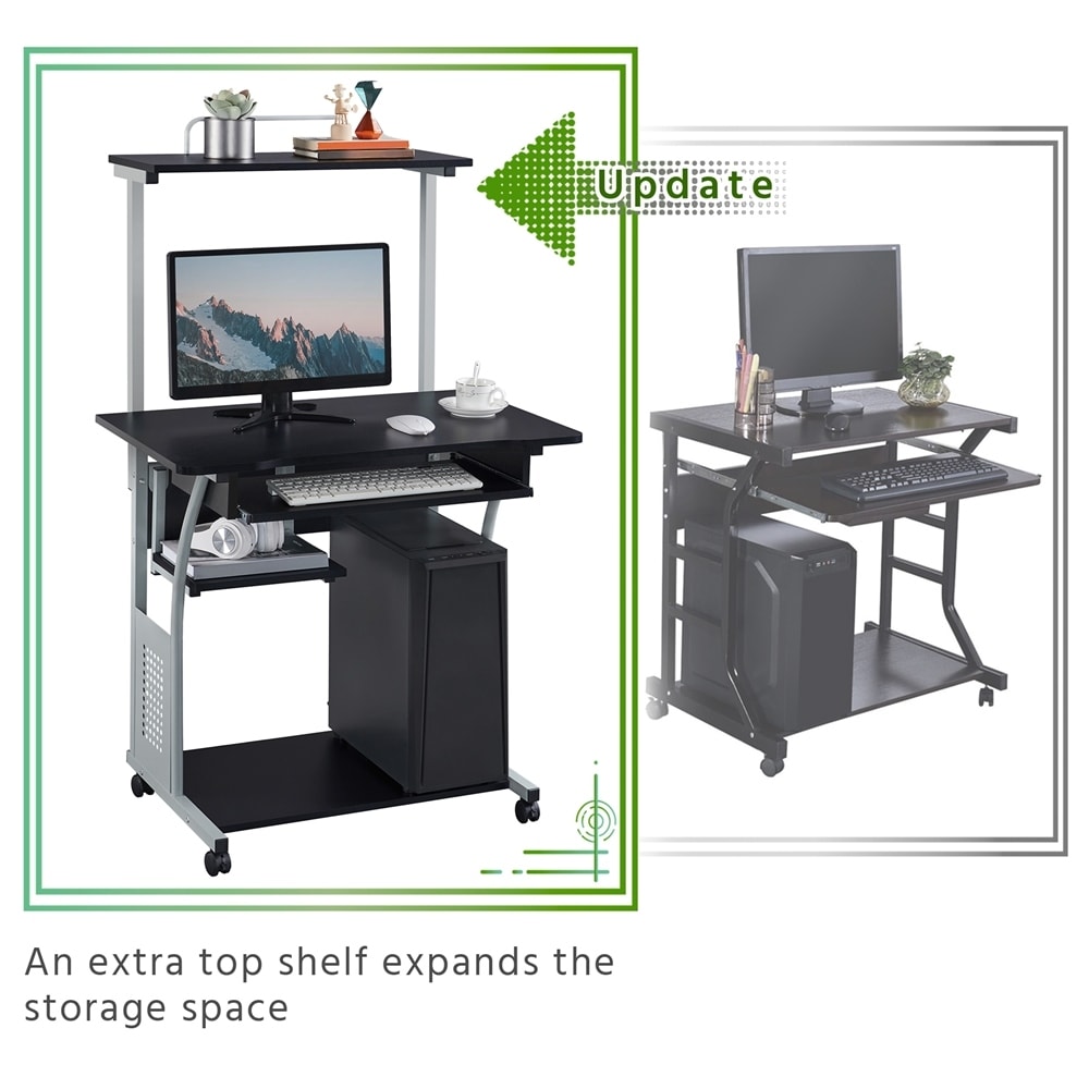 Computerbureau RODES, 120x60x76cm, Lineair Ontwerp, in Zwart en Blauw Hout