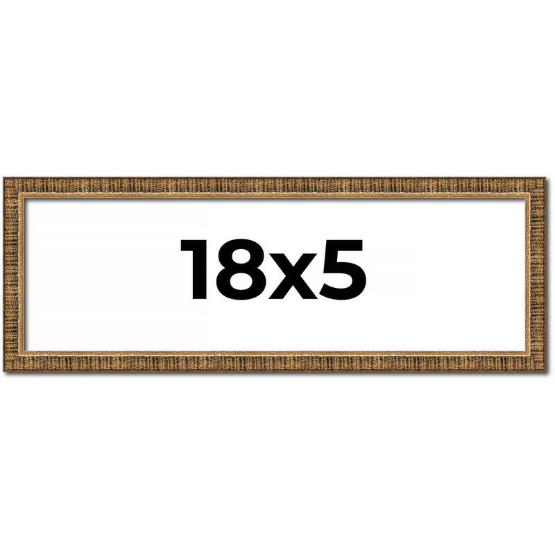 18x5 Frame Gold Solid Wood Picture Frame - Complete Modern Photo Frame