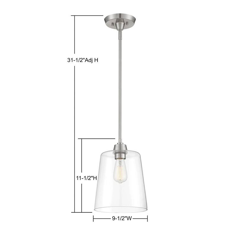 Meridian M70081 Single Light 10" Wide Mini Pendant with Clear Glass