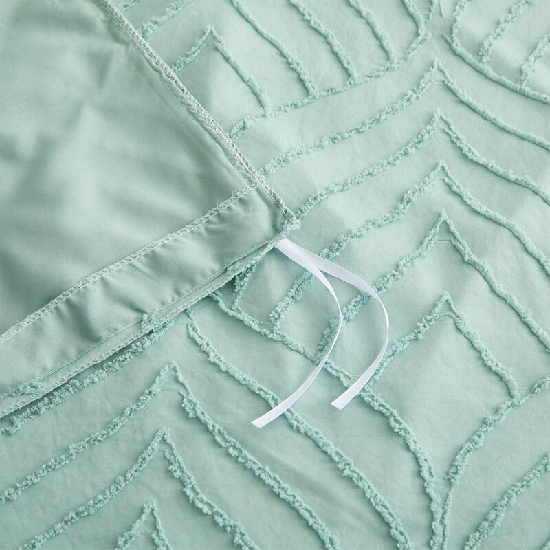 Clipped Jacquard Geometric Duvet Cover & Pillowcase Set