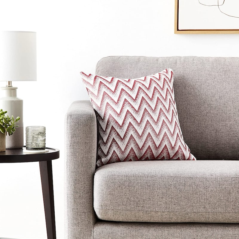 Violet Linen Indiana Chevron Pattern Decorative Throw Pillow