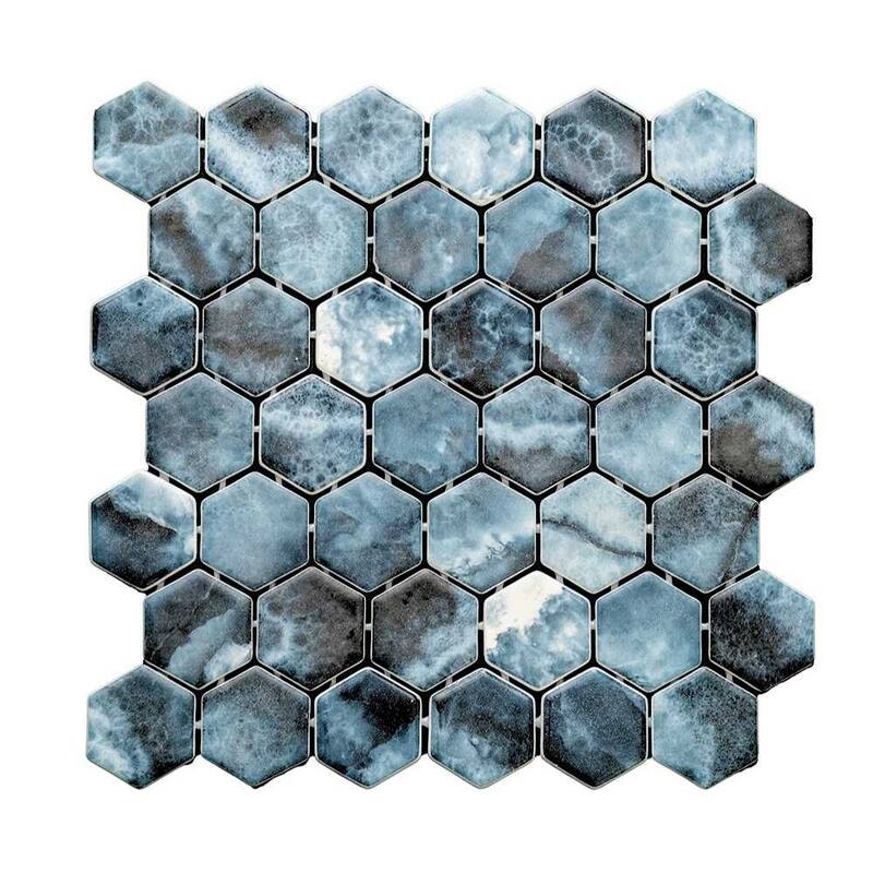 The Tile Life Eterna Hex 2x2 Glass Floor, Wall & Backsplash Tile
