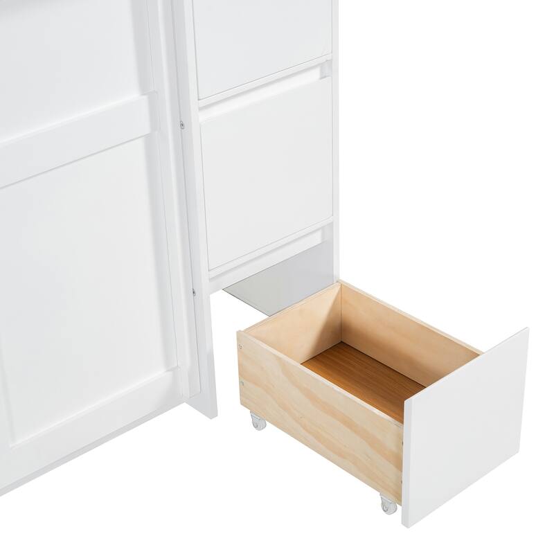 Modern Murphy Bed with Drawers, Cabinets, and USB Ports