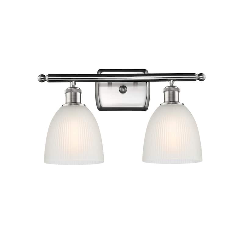 Innovations Lighting Castile 2 Light 16" Wide Bathroom Vanity Light - Brushed Satin Nickel / White