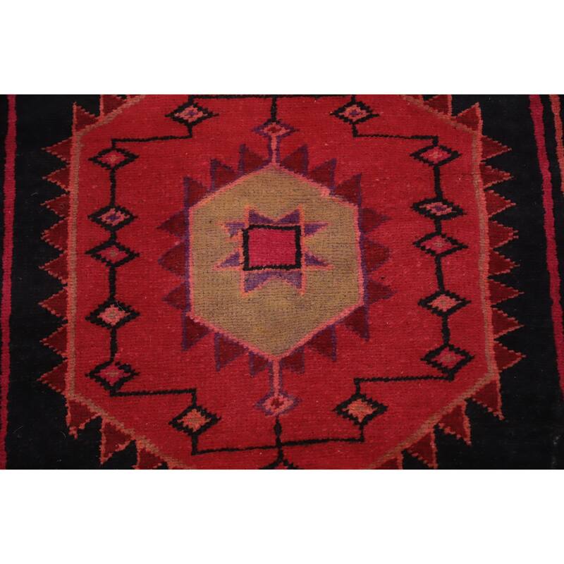 Hand Knotted Oriental 100% Wool Carpet Traditional Tribal Red Ardebil Runner Rug - 11' 3'' X 3' 5''