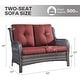 preview thumbnail 19 of 58, Gymojoy Outdoor High-back Wicker Loveseat Sofa For Home Garden