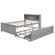 preview thumbnail 26 of 26, Full Platform Bed with Storage Headboard, USB, Twin Size Trundle and 3-Drawers, White