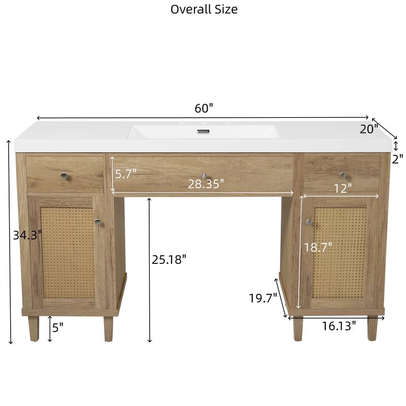 Christopher Knight Home - Aurelia Modern Solid Wood Legs Bathroom Vanity with Spacious Storage and Tip-Out Tray