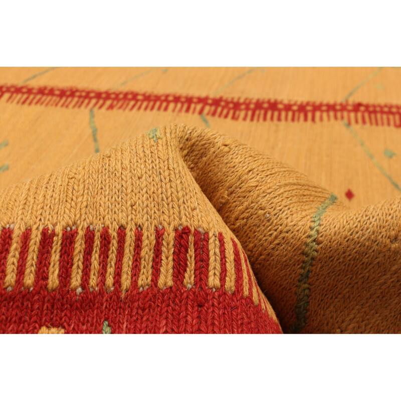 ECARPETGALLERY Flat-Weave Kashkuli Light Orange Wool Tapestry Kilim - 5'8 x 7'9