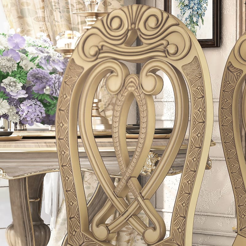 Moka Traditional Formal Upholstered Dining Chairs by Furniture of America (Set of 2)