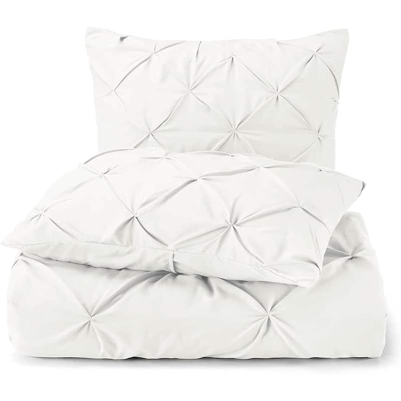 Organic Cotton 300 TC GOTS Certified 8 Internal Ties Fair Trade Pintuck Duvet Set