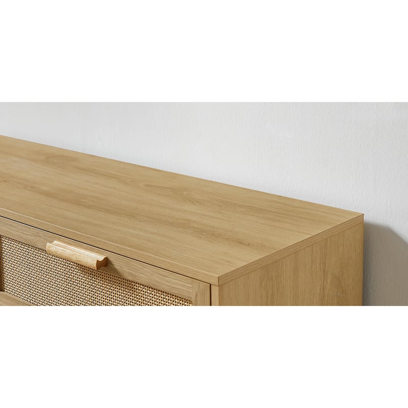 Bedroom Dresser with Rattan Fronts