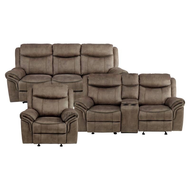 Brisa 3-Piece Manual Reclining Living Room Sofa Set