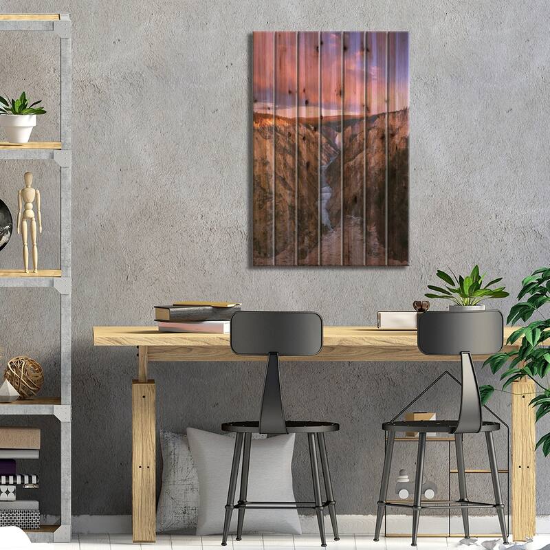Lower Yellowstone Falls, Yellowstone National Park, Wyoming II Print On Wood by Tim Fitzharris - Multi-Color