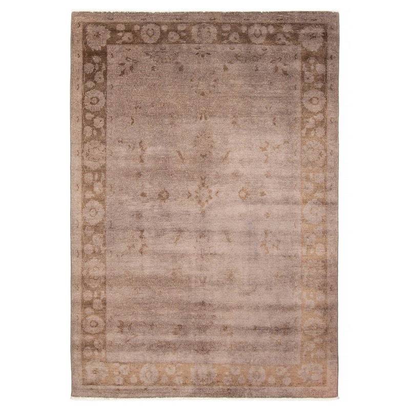 ECARPETGALLERY Hand-knotted Vibrance Grey Wool Rug - 5'6 x 8'3 - Dark Grey - 5'6 x 8'3