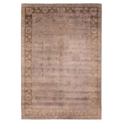 ECARPETGALLERY Hand-knotted Vibrance Grey Wool Rug - 5'6 x 8'3