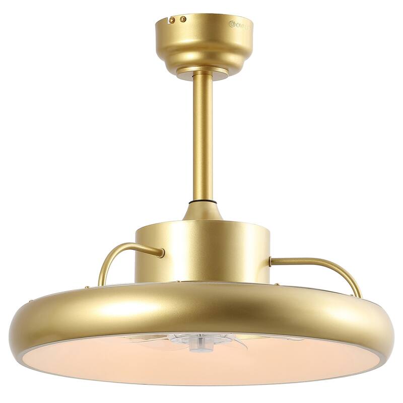 OVAL AIR AIR8002 20" 7 Blade Smart Switchable White LED Fandelier - Gold Painting