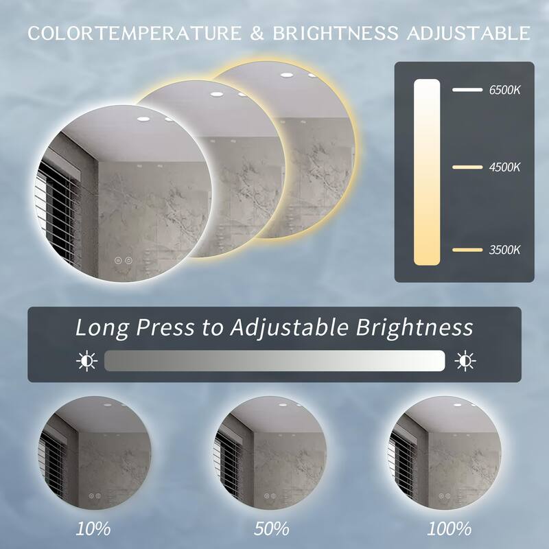 24 inch Mirror Hangs Black Metal Framed Bathroom Mirror