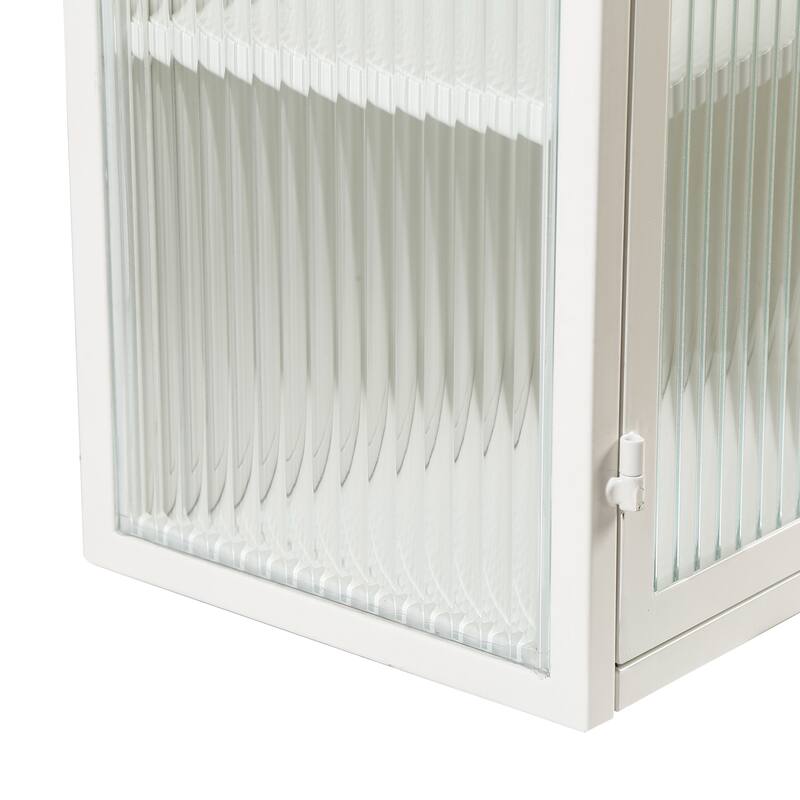 Wall Mounted Storage Cabinet Sideboard Bathroom Cabinet w/ Glass Doors