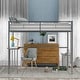 preview thumbnail 5 of 25, Metal Bunk Bed with Desk, Ladder and Guardrails Silver