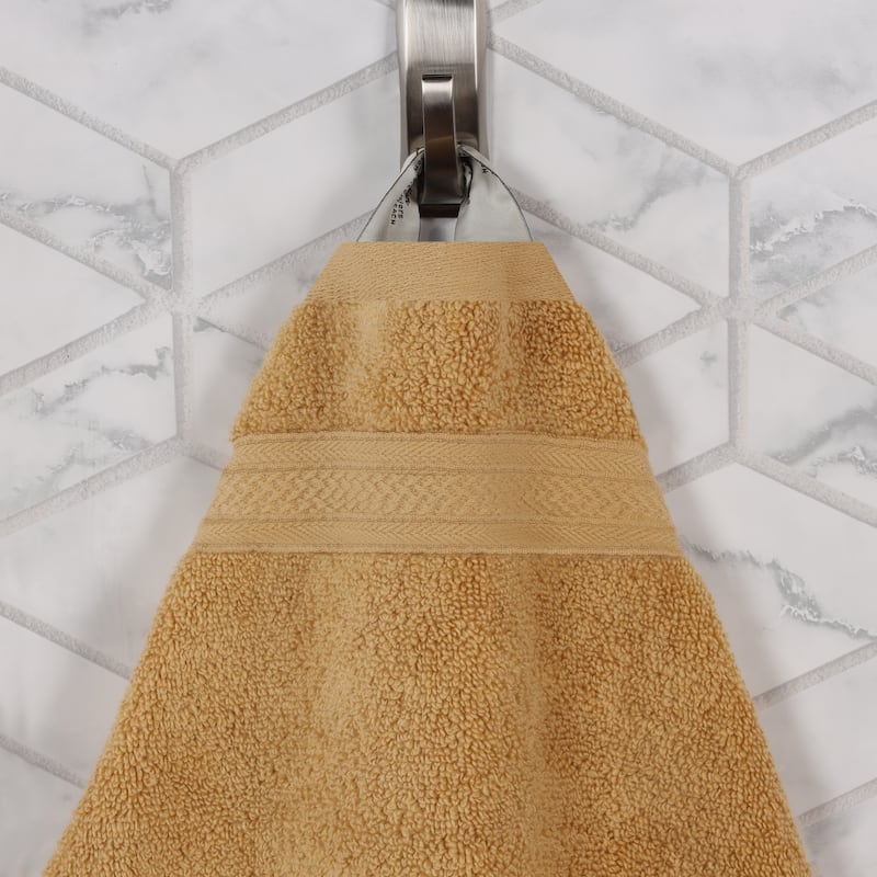 Superior Chevron Zero Twist Solid and Jacquard Cotton 6 Piece Towel Set