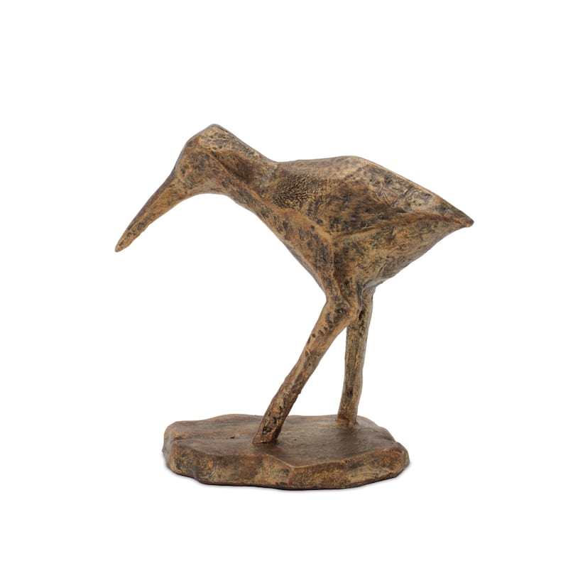 HomeRoots Set of Three Brown And Gold Polyresin Sandpiper Bird Figurines - 3.75 in. x 5.05 in. x 2.45 in.
