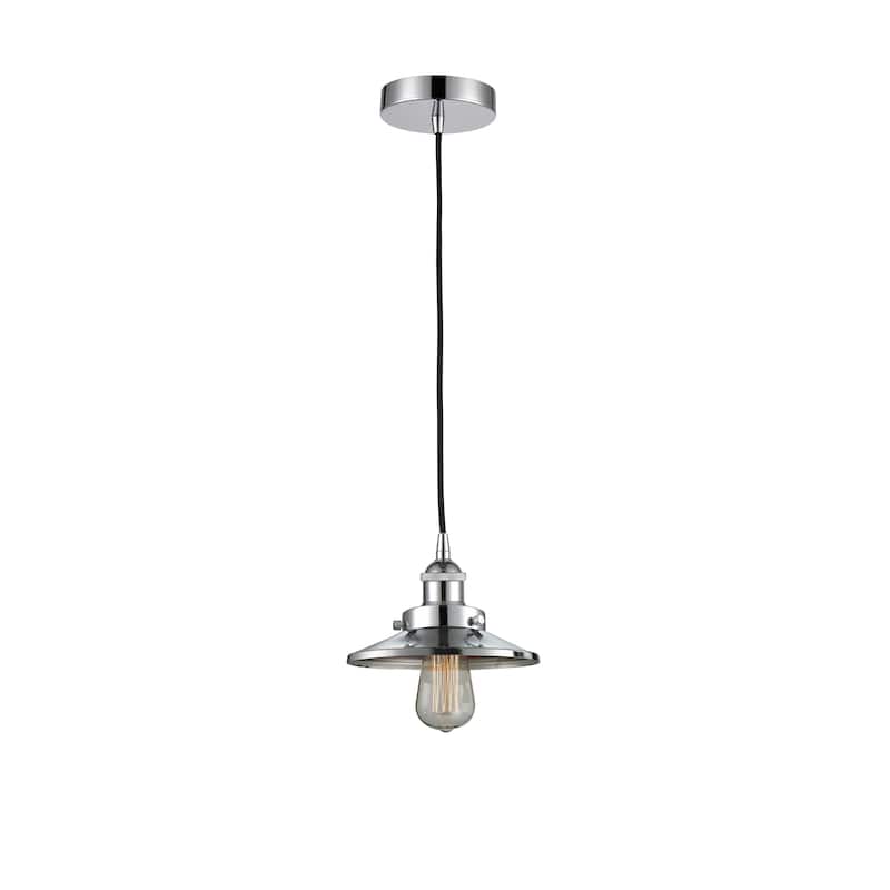 Innovations Lighting Railroad - 1 Light 8" Cord Hung Mini Pendant. - Polished Chrome