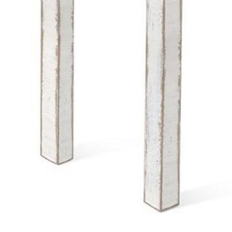 Rena Counter Table, 48 Inch Rectangular White Sand Mahogany Wood
