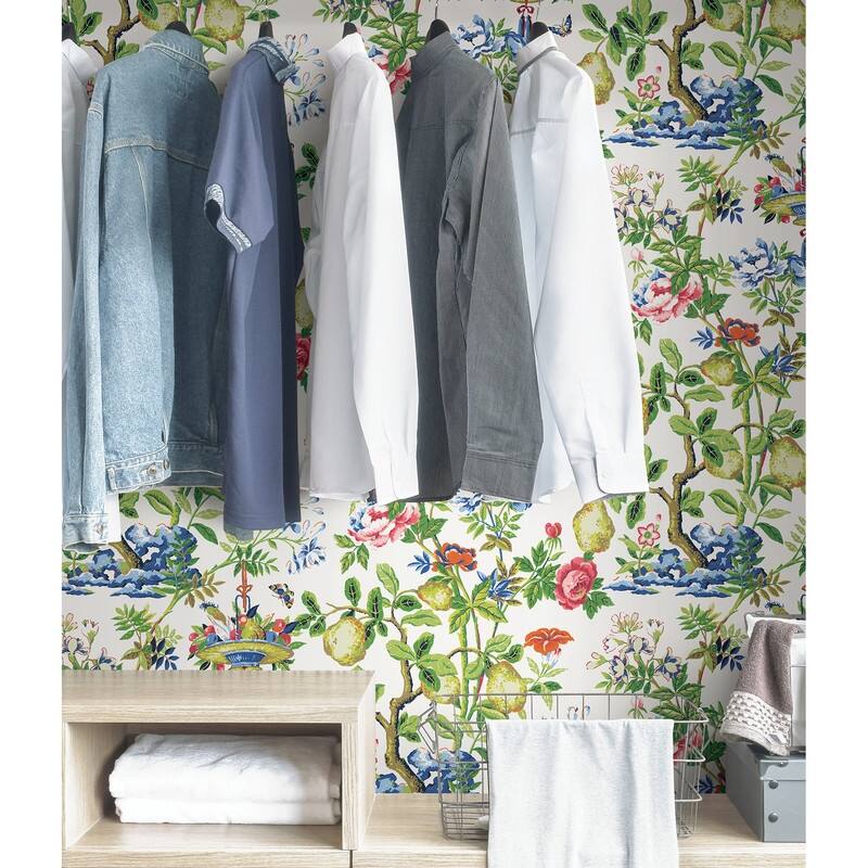 Scalamandre Bloom Shantung Garden Self Adhesive Peel & Stick Wallpaper