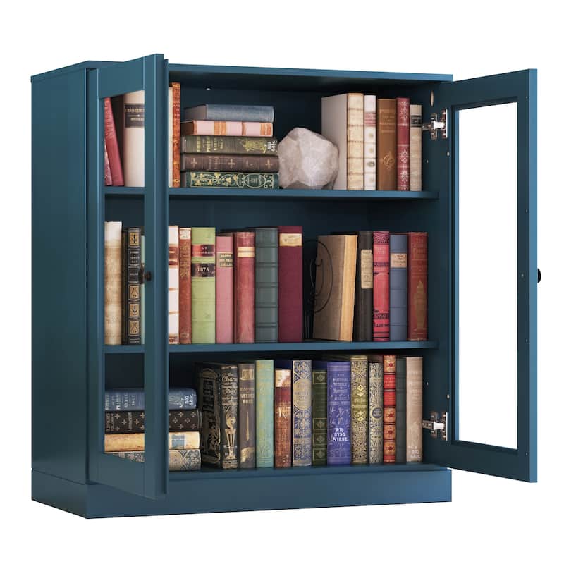 100% Solid Wood 3-shelf Bookcase with Optional Doors by Palace Imports