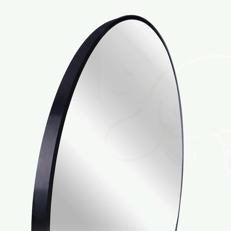 Circle Mirror 16 Inch Brushed Aluminum Frame