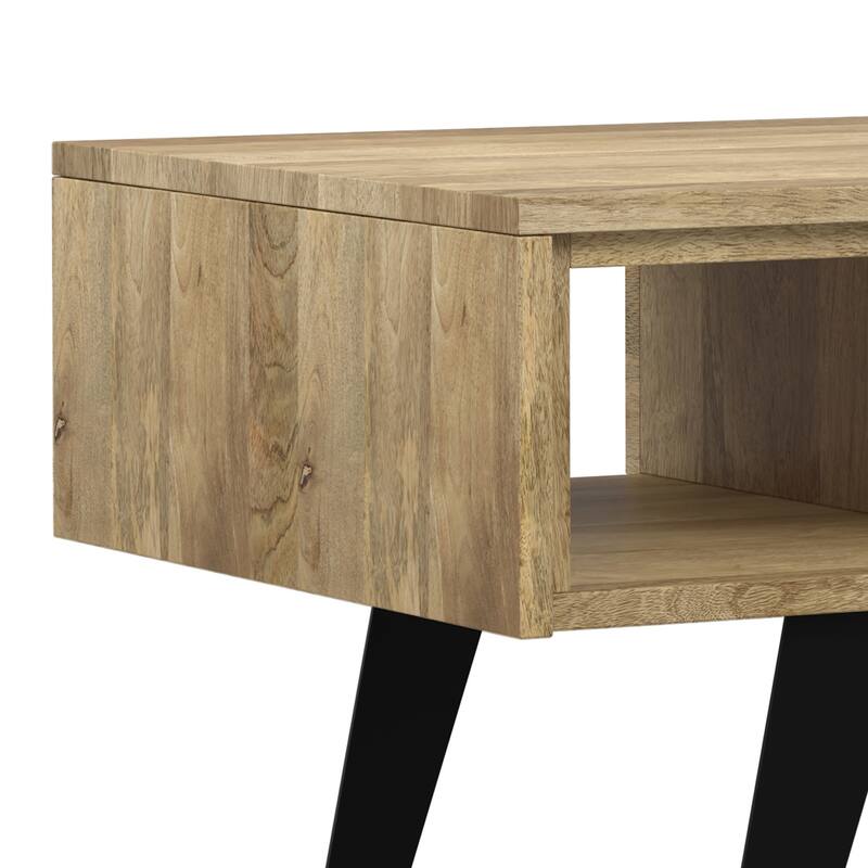 WYNDENHALL Mitchell SOLID WOOD & Metal 48 inch Wide Rectangle Modern Coffee Table - 48 W x 22 D x 18 H