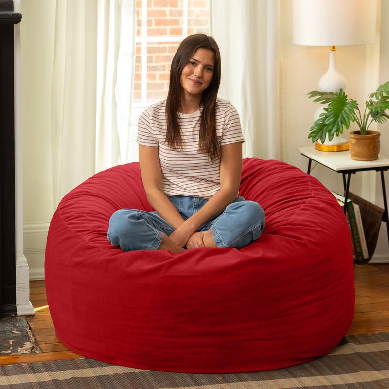 Jaxx Saxx 4ft - Large Round Bean Bag for Adults - Lush Velvet