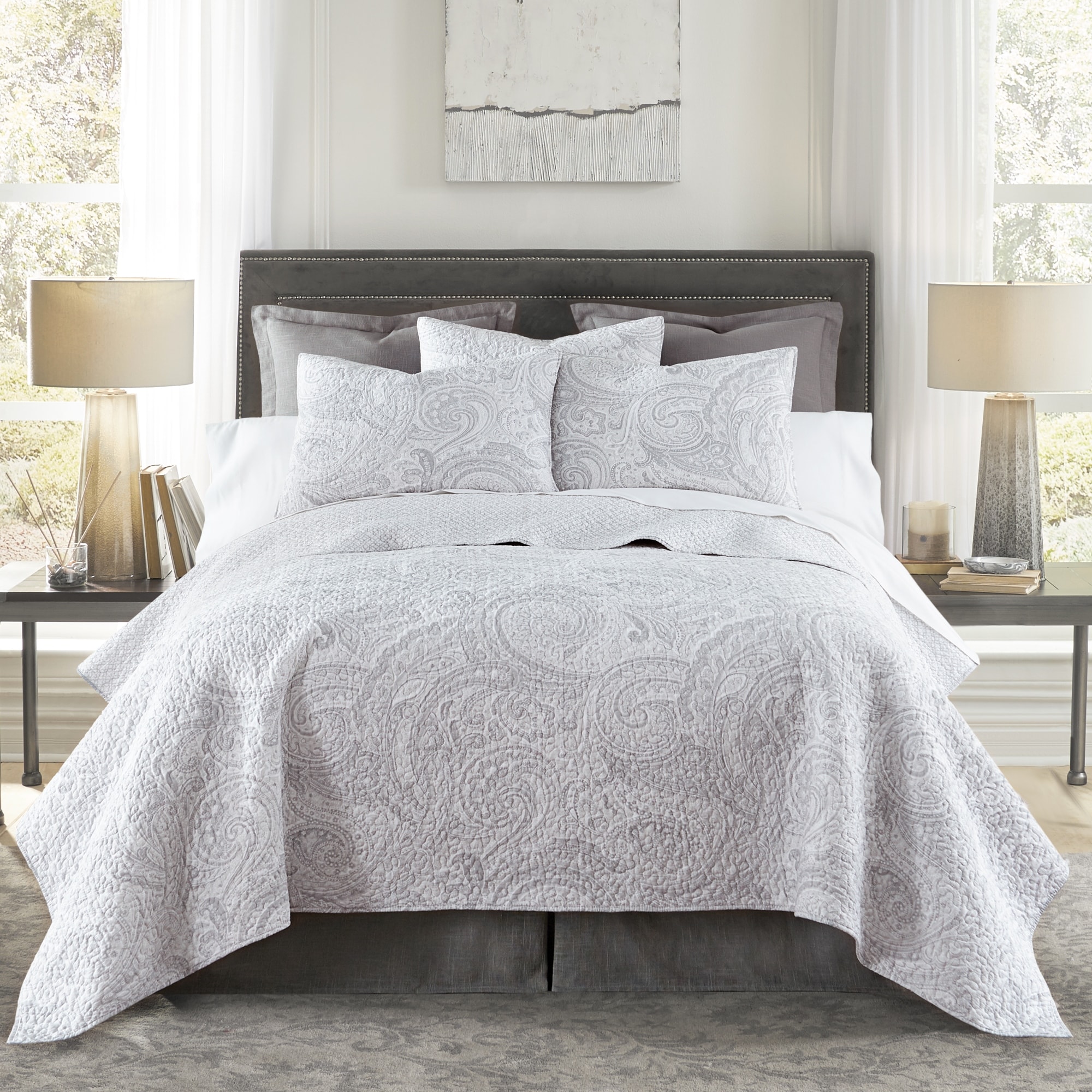 Spruce Grey Full/Queen Quilt Set - Levtex Home