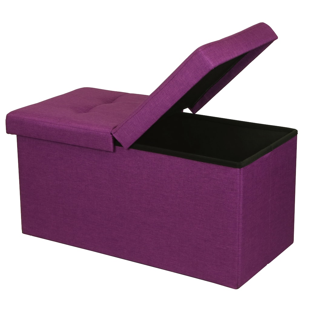 Storage Ottoman Bench 30 Inch Smart Lift Top Orchid Purple By Crown Comfort